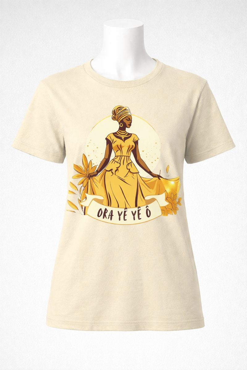 Camiseta Oxum: Ora Yê Yê Ô - Rainha do Ouro
