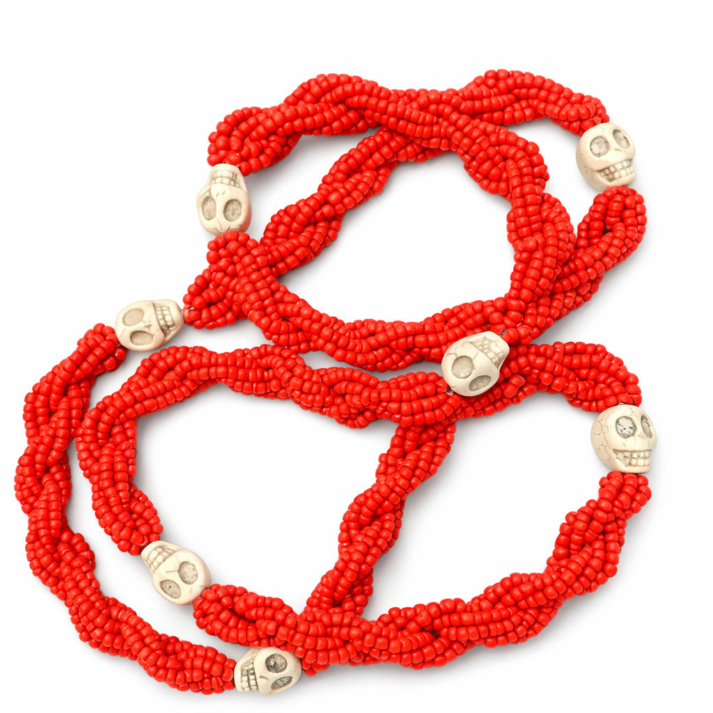 Brajá Pomba Gira 7 Caveiras Vermelho