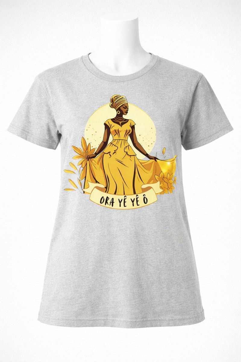 Camiseta Oxum: Ora Yê Yê Ô - Rainha do Ouro