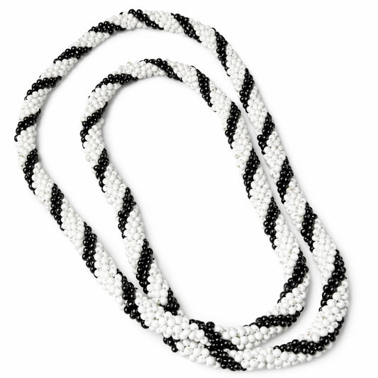 Guia de Trabalho Preto Velho Trançada Branco e Preto