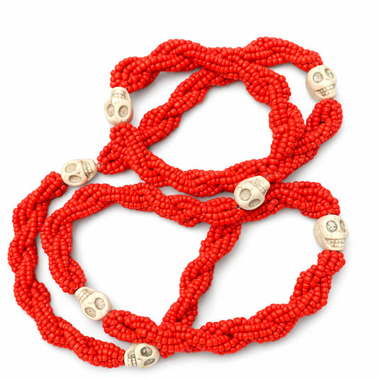 Brajá Pomba Gira 7 Caveiras Vermelho